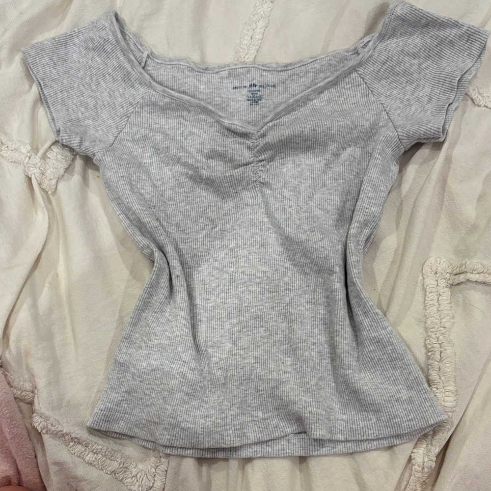 Brandy Melville grey ribbed top